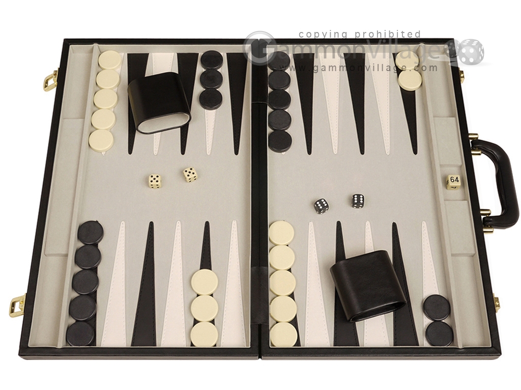 15-inch Deluxe Backgammon Set - Black